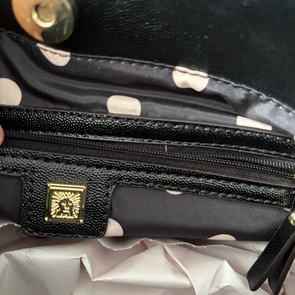Anne Klein‎ Black Satchel with Gold Accents